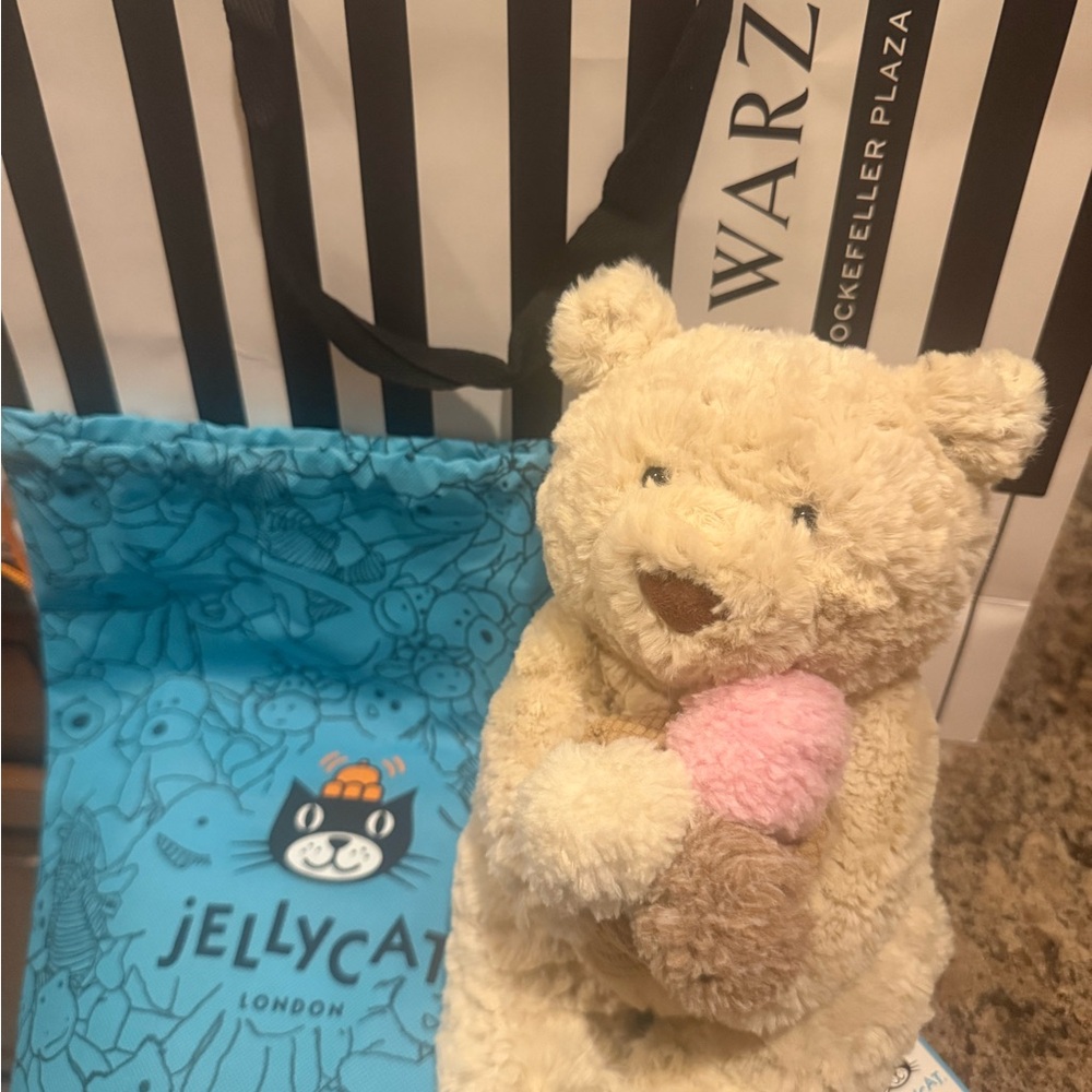 Rare NWT Limited Edition Jellycat Oatus Bear - w/Schwarz bag